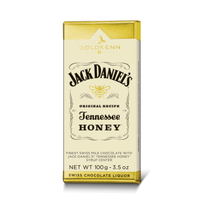 Goldkenn 37% Milk Chocolate Bar with Jack Daniel's Tennessee Honey Syrup Center-min