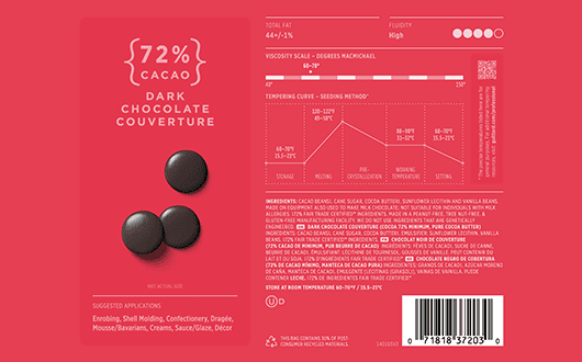 Guittard Coucher du Soleil 72% Dark Couverture Chocolate Wafers Info