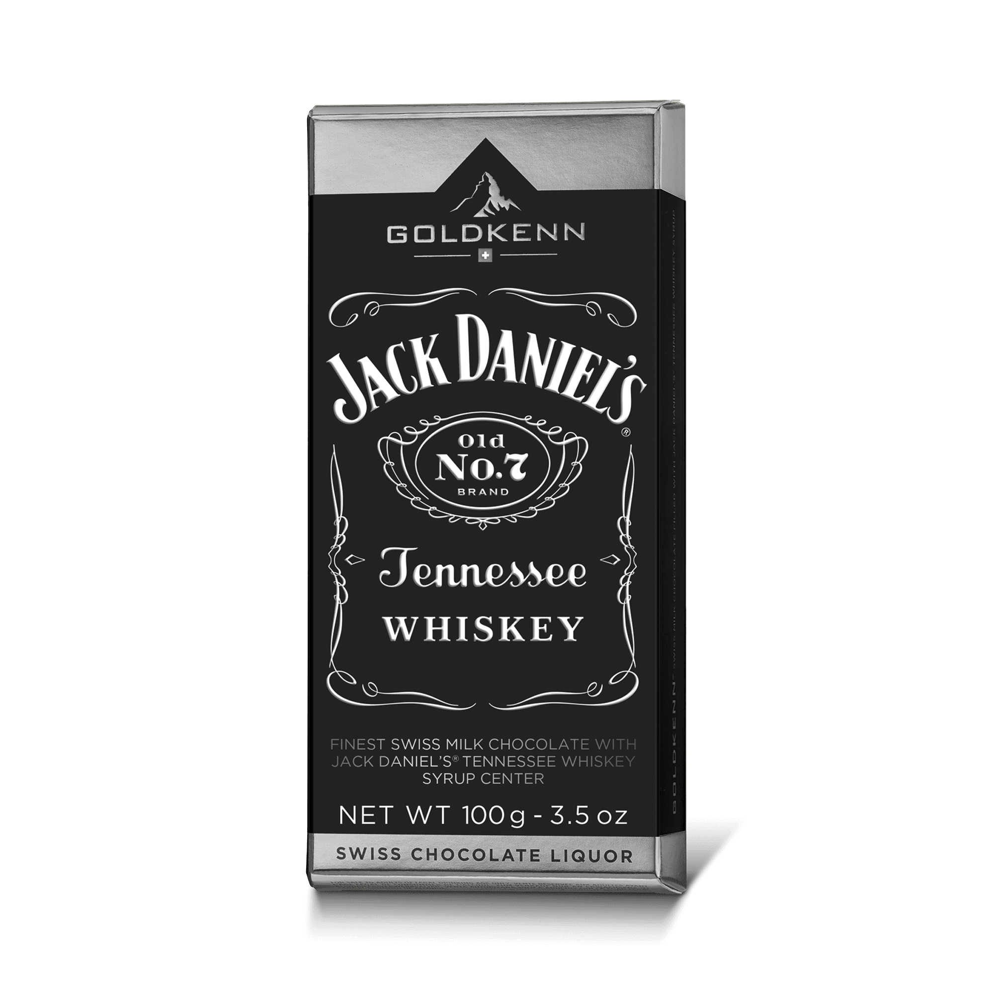 Goldkenn 37% Milk Chocolate Bar with Jack Daniel's Whiskey Syrup Center-min