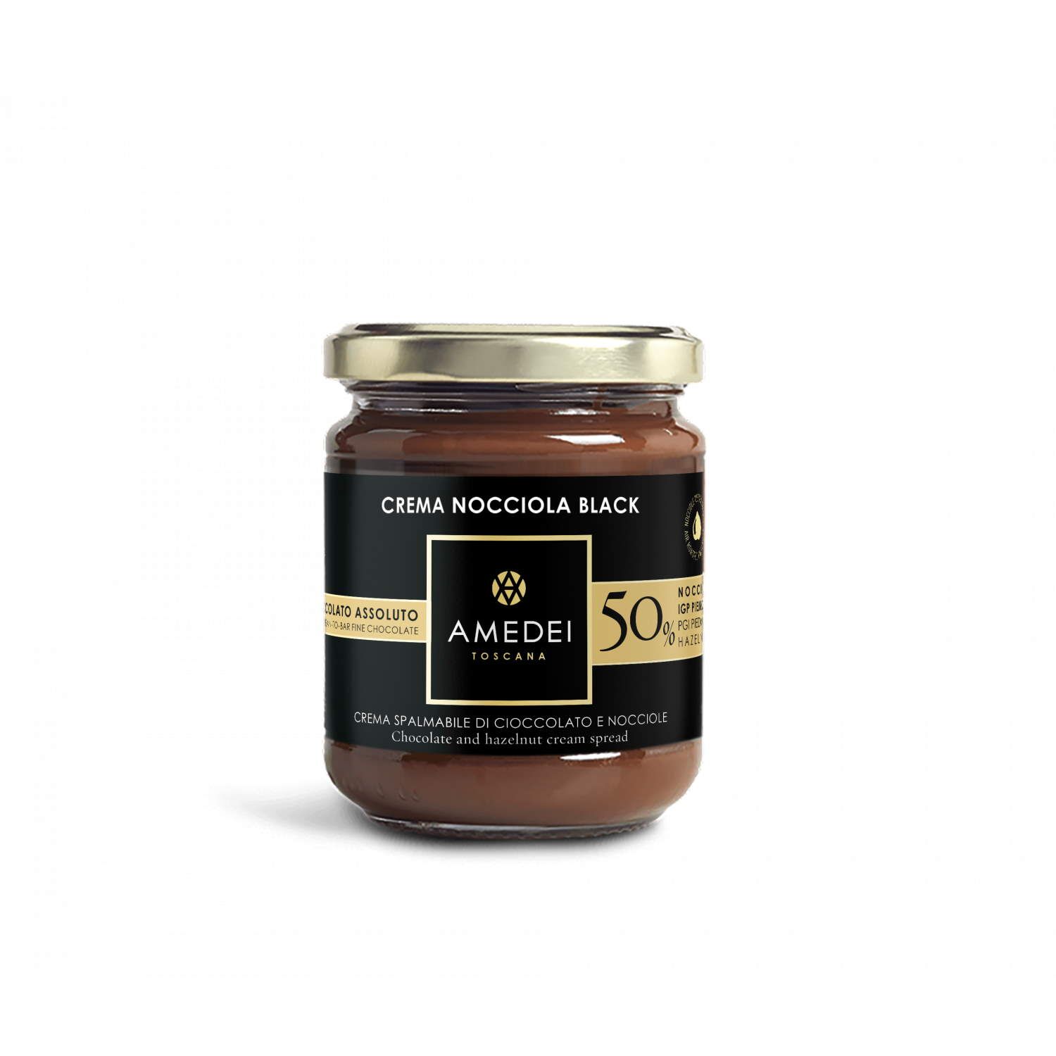 Amedei Crema Nocciola Black Dark Gianduja Spread