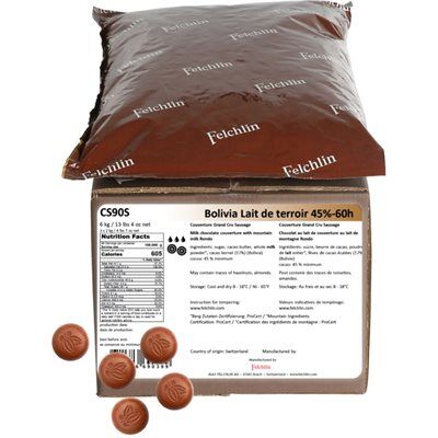 Felchlin Bolivia 45% Milk Couverture Chocolate