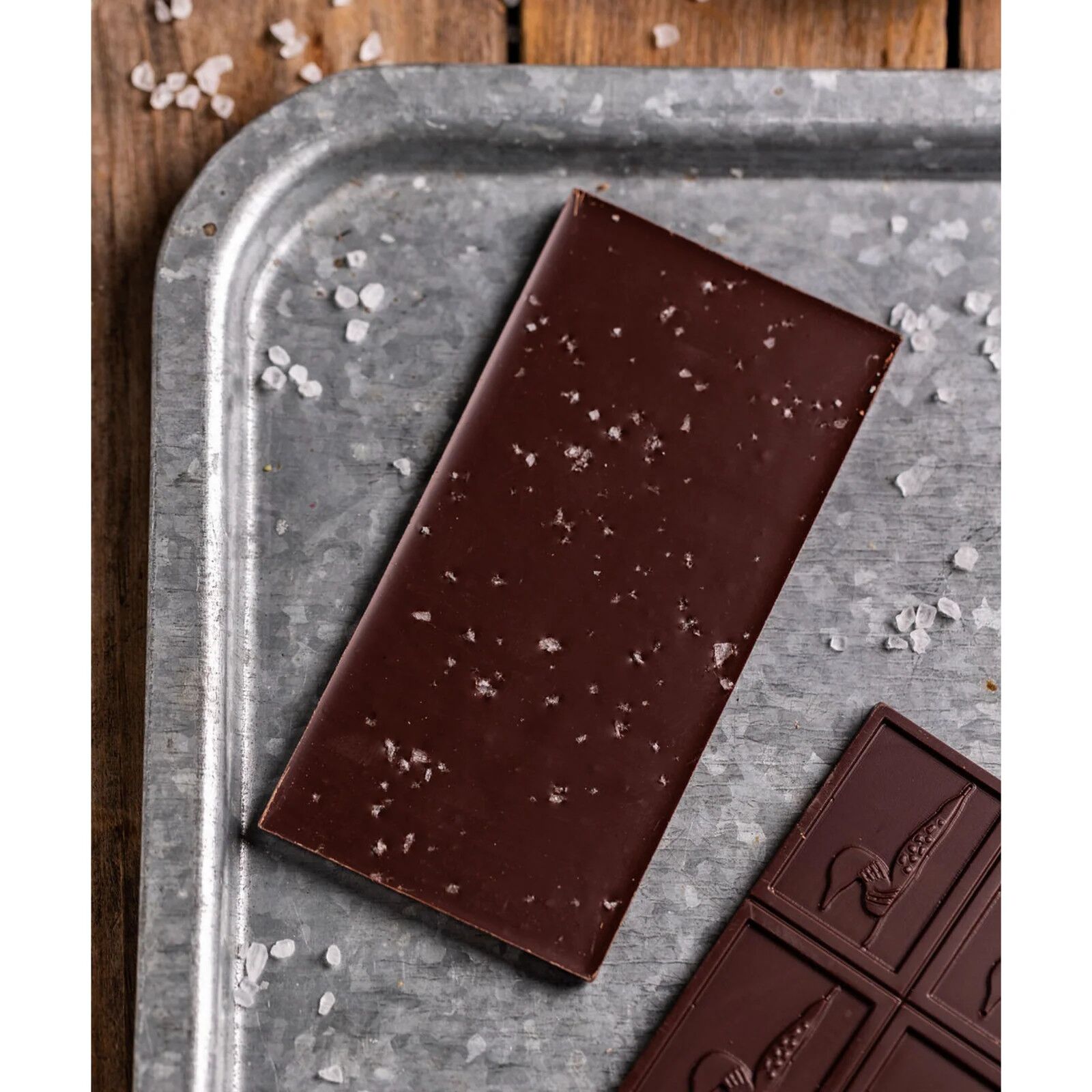 Loon Chocolate 70% Dark Chocolate Bar with Maine Sea Salt Open Lifestyle