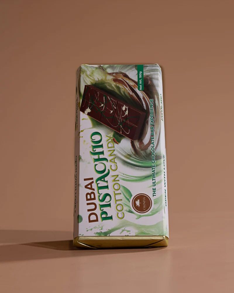 Omniya Delicacy Pistachio Cotton Candy Dubai Chocolate Bar