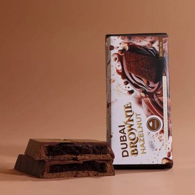 Omniya Delicacy Brownie Hazelnut Dubai Chocolate Bar Open Lifestyle
