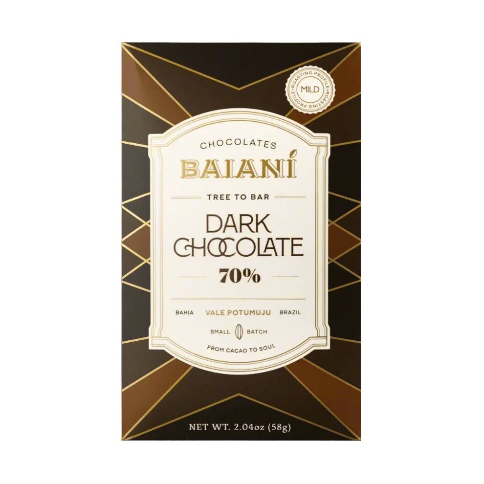 Baiani Chocolates Brazil Mild Roast 70% Dark Chocolate Bar