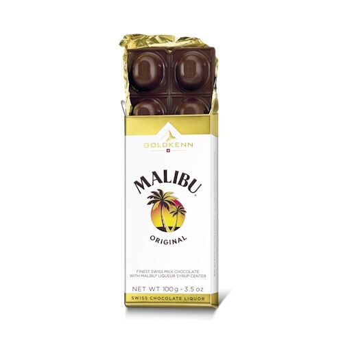 Goldkenn® 37% Milk Chocolate Bar with Malibu Liqueur Syrup Center