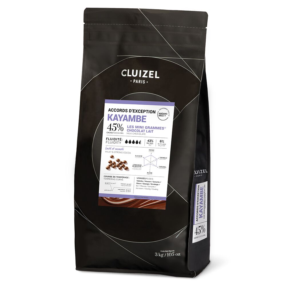 Cluizel Kayambe Lait 45% Dark-Milk Couverture Chocolate Mini Grammes