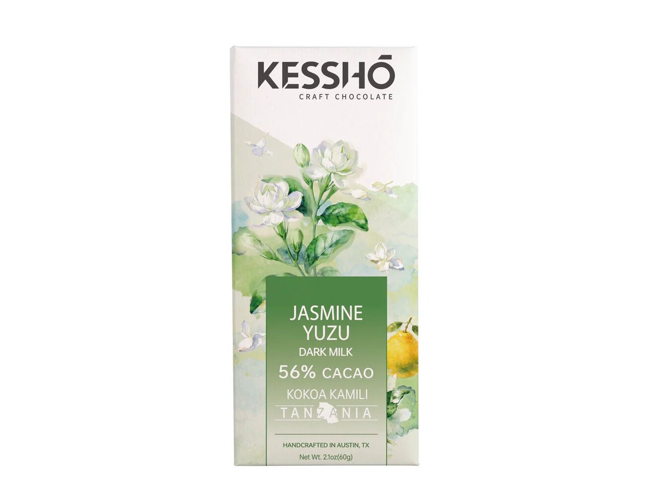 KESSHO Jasmine Yuzu 56% Dark Milk Chocolate Bar