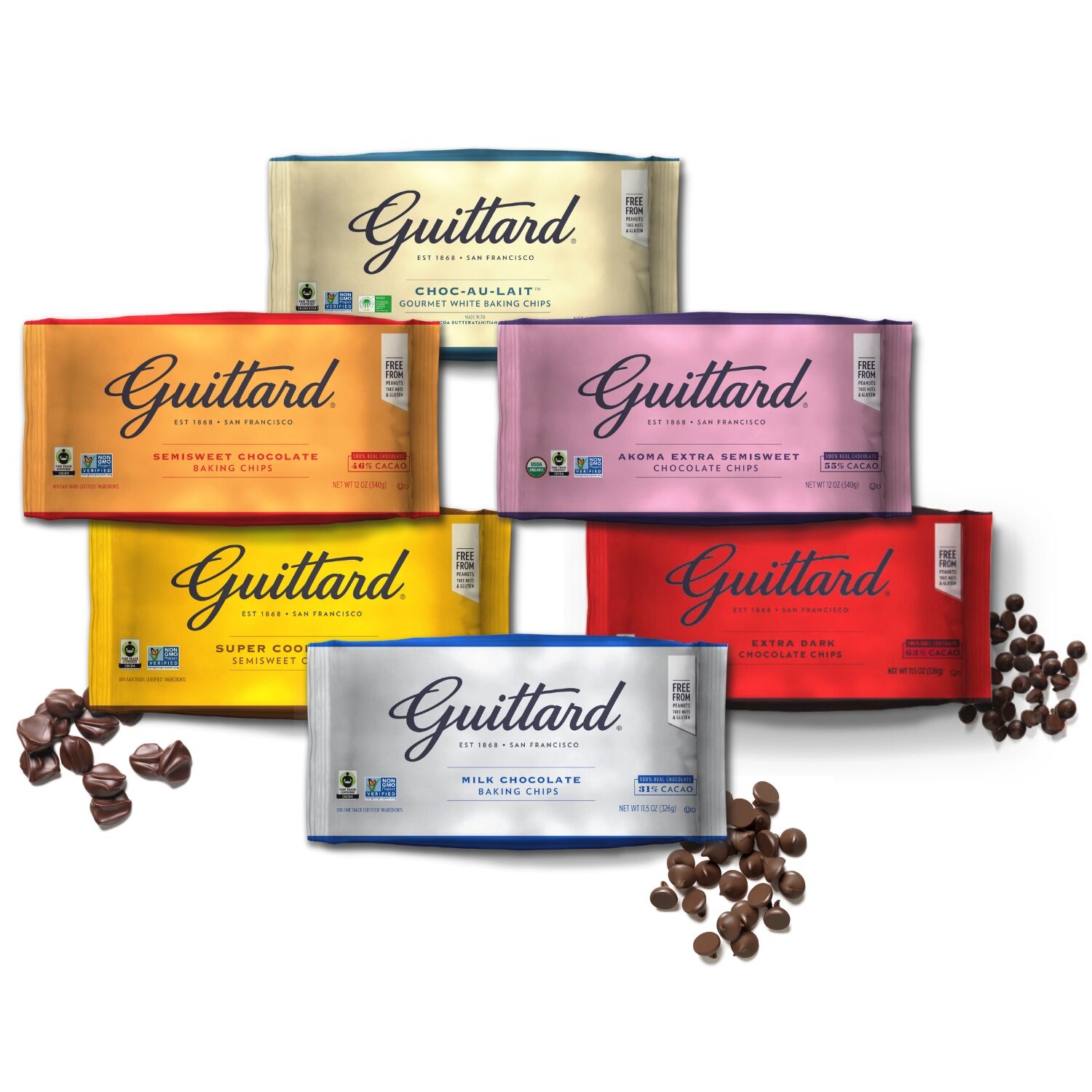 Guittard Baking Chips Family