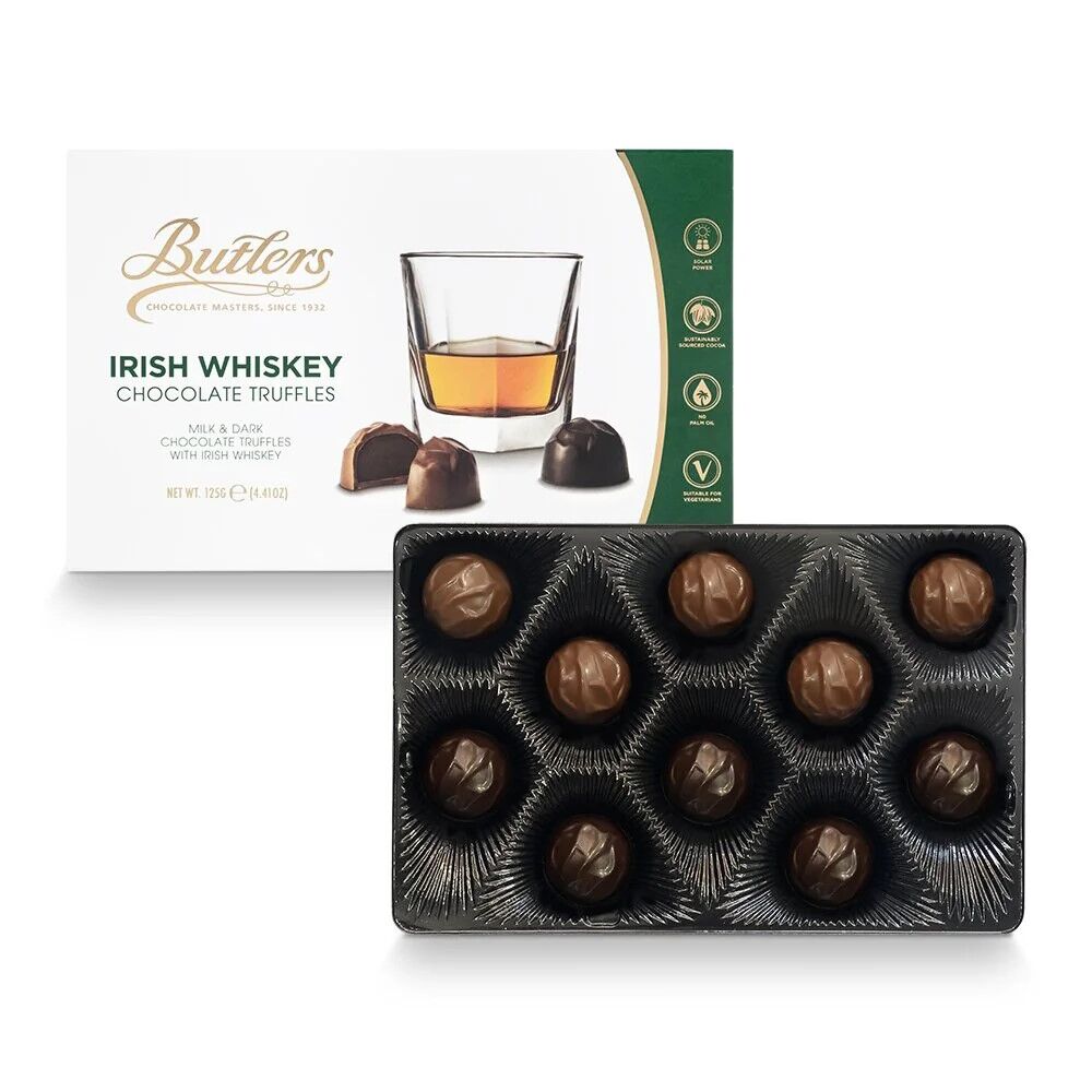 Butlers Irish Whiskey Milk & Dark Chocolate Truffles Open
