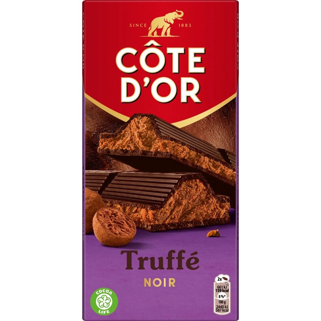 Côte d’Or Truffé Noir Dark Chocolate with Truffle Filling 2