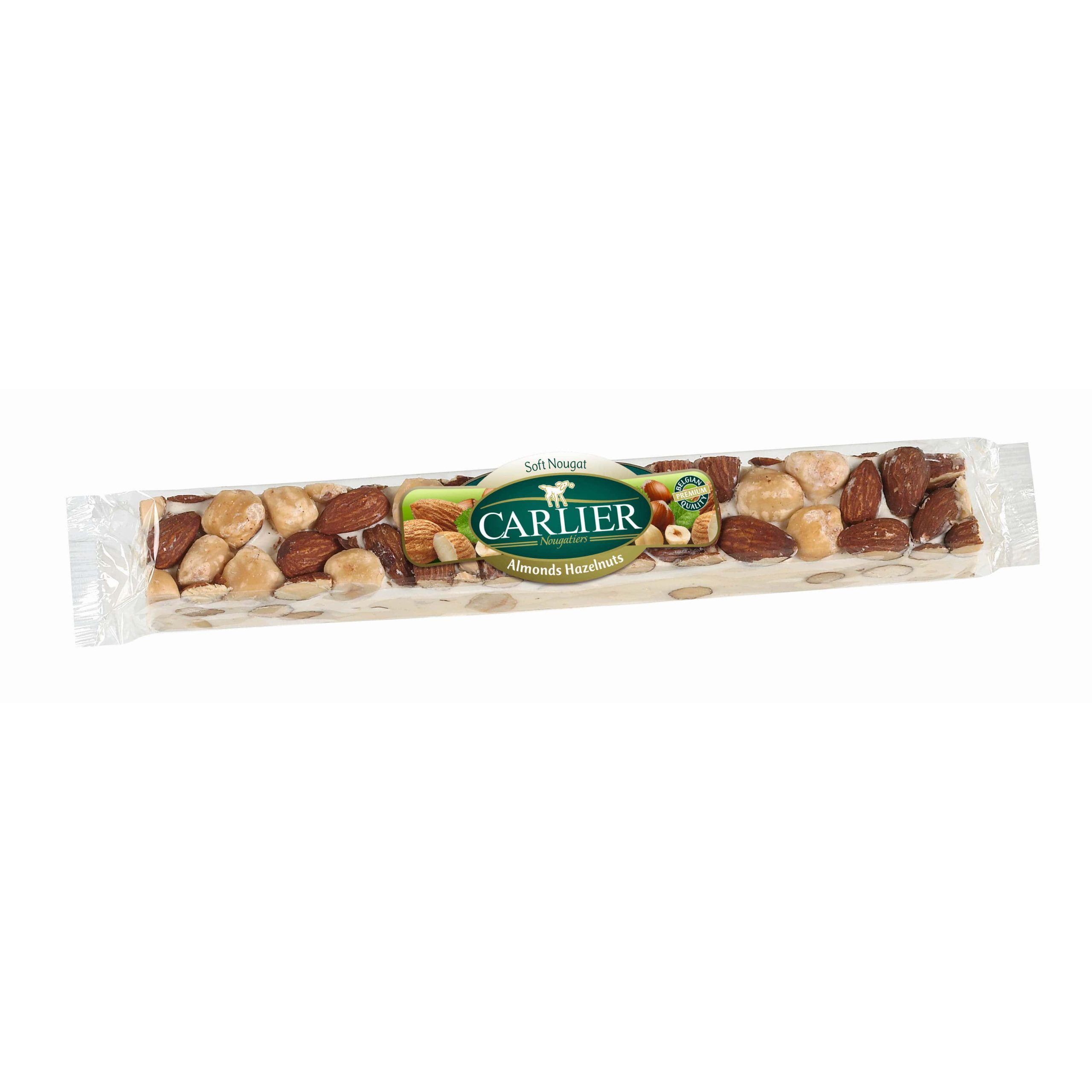Carlier Deluxe Nougat Bar with Almonds & Hazelnuts-min