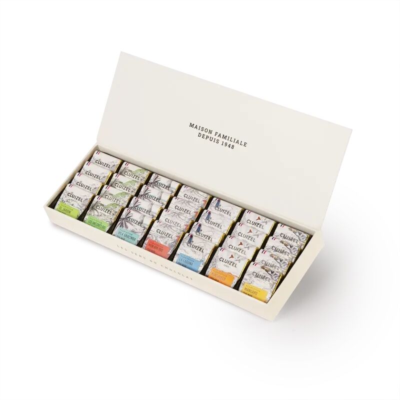 Cluizel 28-Piece Single Plantation Chocolate Tasting Box Open