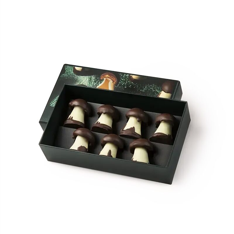 Cluizel 7-Piece Caramel Chocolate Mushroom Gift Box Open