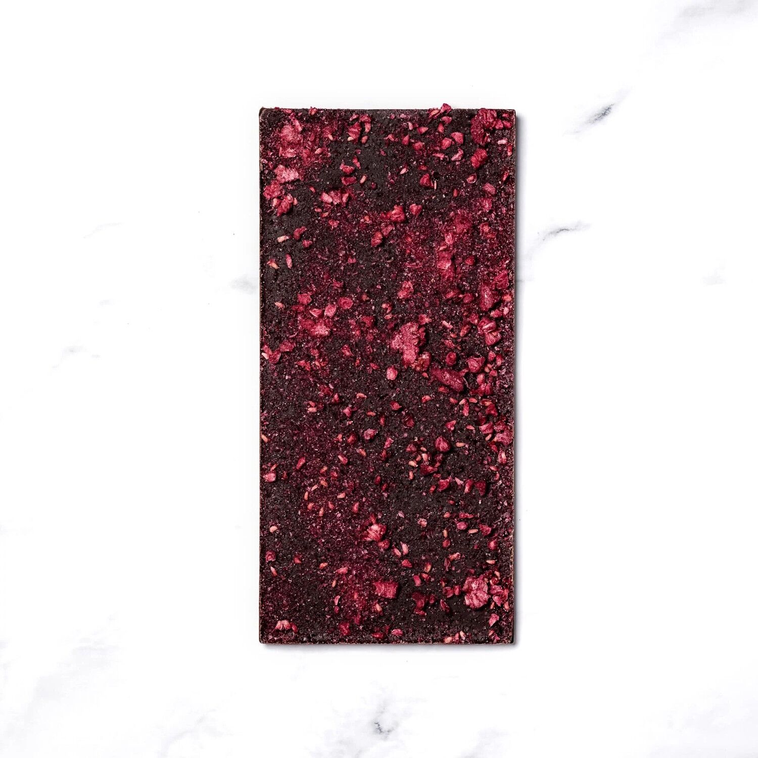 Ritual Chocolate The Après Chocolate 70% Dark Chocolate Bar with Sparkling White Wine & Dried Raspberries Naked Back