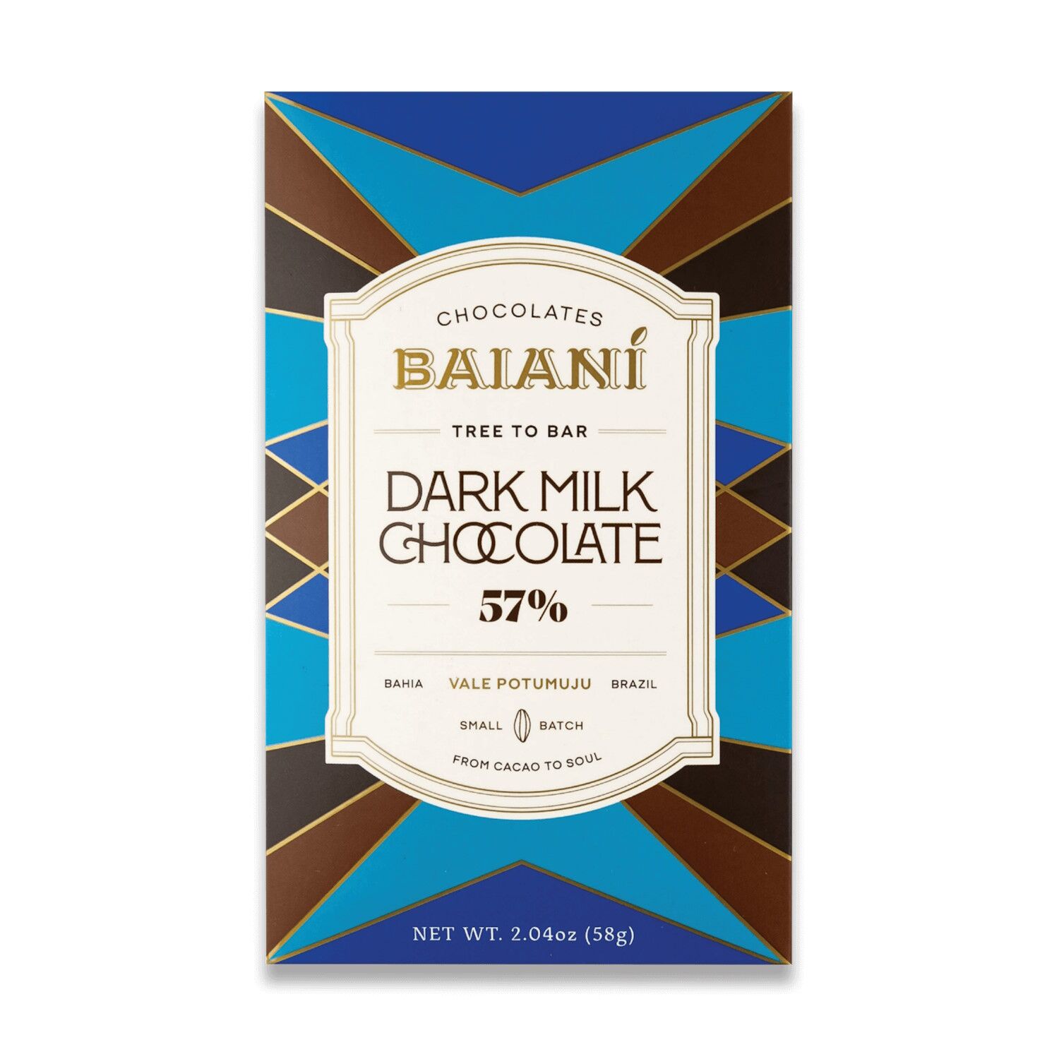 Baiani Brazil 57% Dark Milk Chocolate Bar
