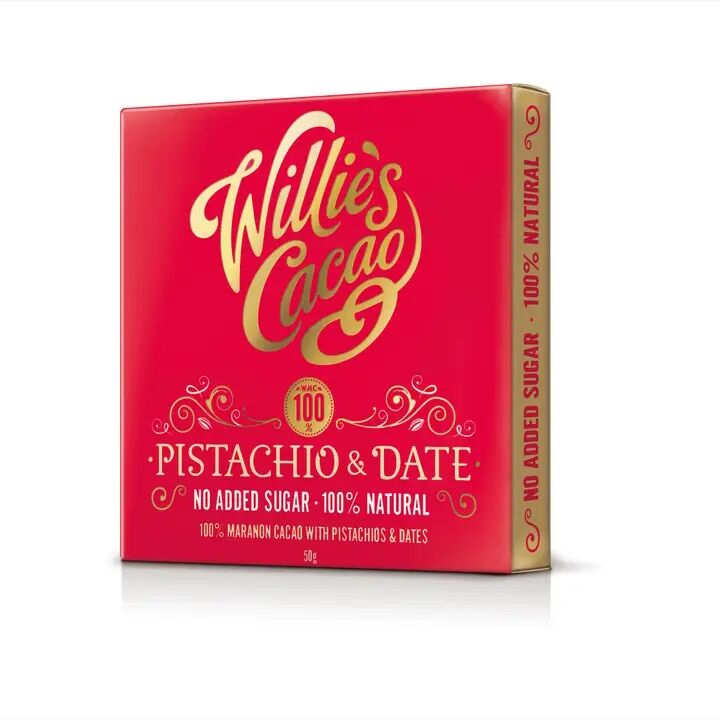 Willie's Cacao Peru 100% Cacao Bar with Pistachio & Date