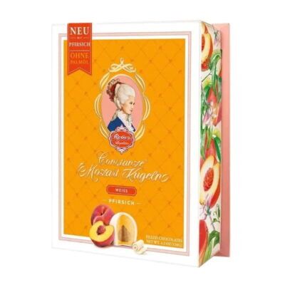 Reber White Constanze Mozart Kugel with Peach