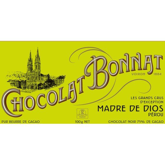 Chocolat Bonnat Madre de Dios Peru 75% Dark Chocolate Bar Lifestyle