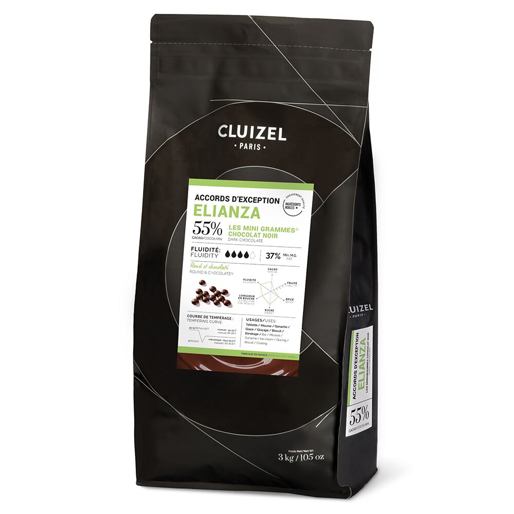 Cluizel Elianza Noir 55% Dark Couverture Chocolate Mini Grammes