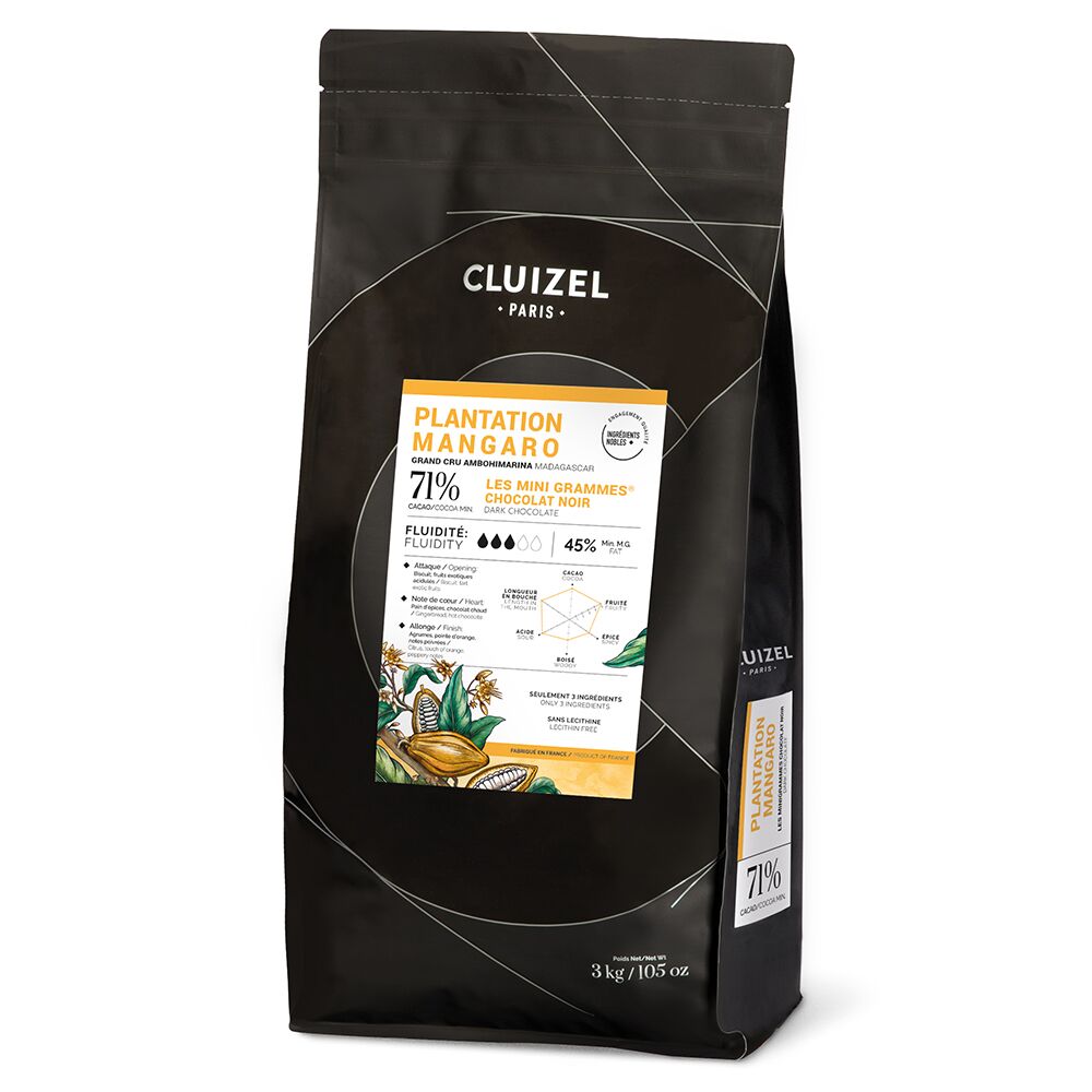 Cluizel Mangaro Madagascar 71% Dark Couverture Chocolate Mini Grammes