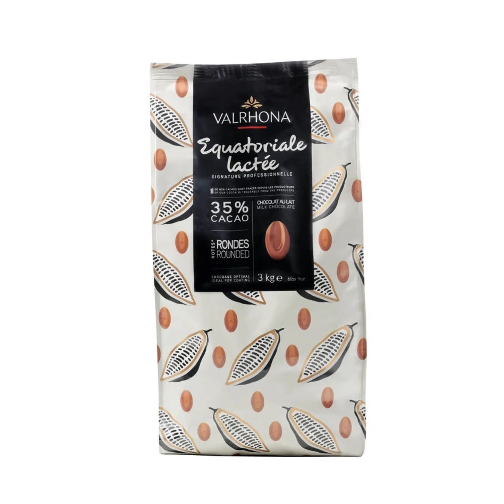 Valrhona Équatoriale Lactée 35% Milk Couverture Chocolate Feves