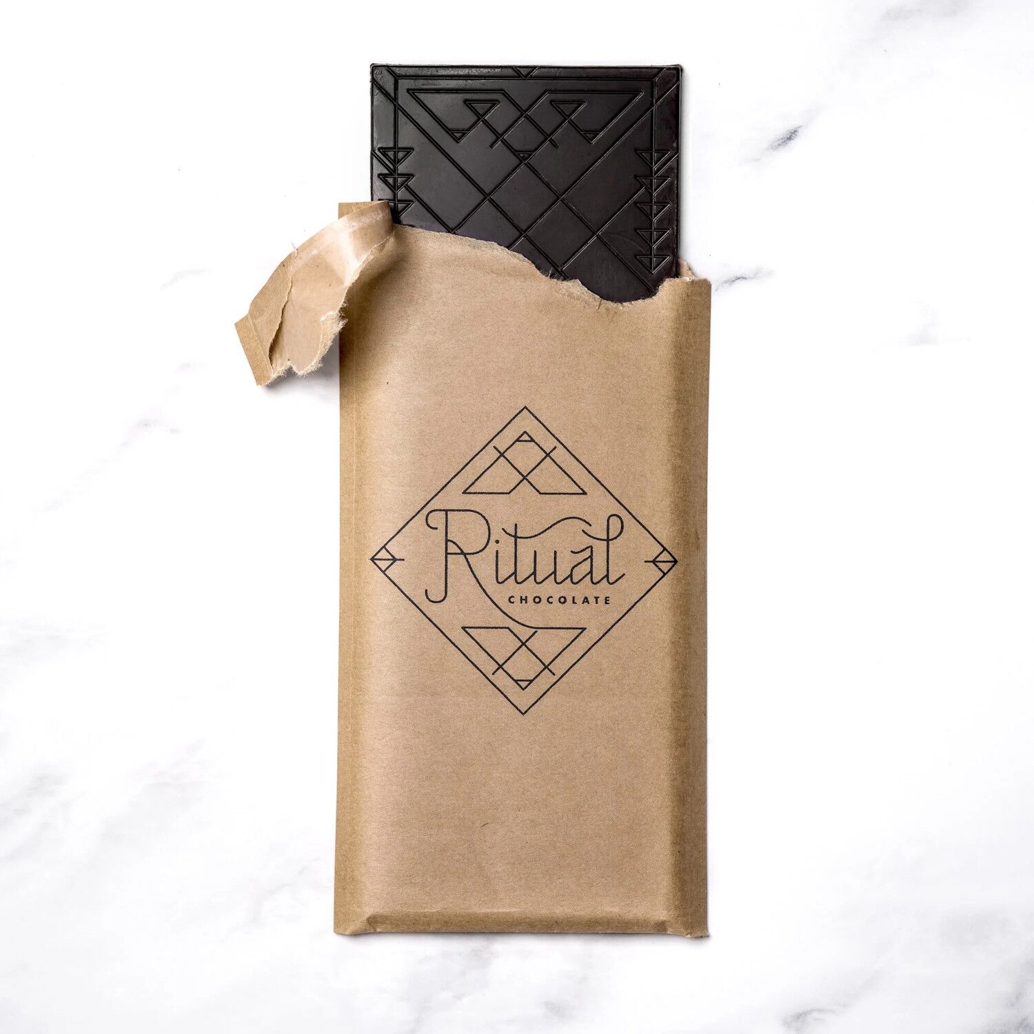 Ritual Chocolate Camino Verde Ecuador 75% Dark Chocolate Bar Open
