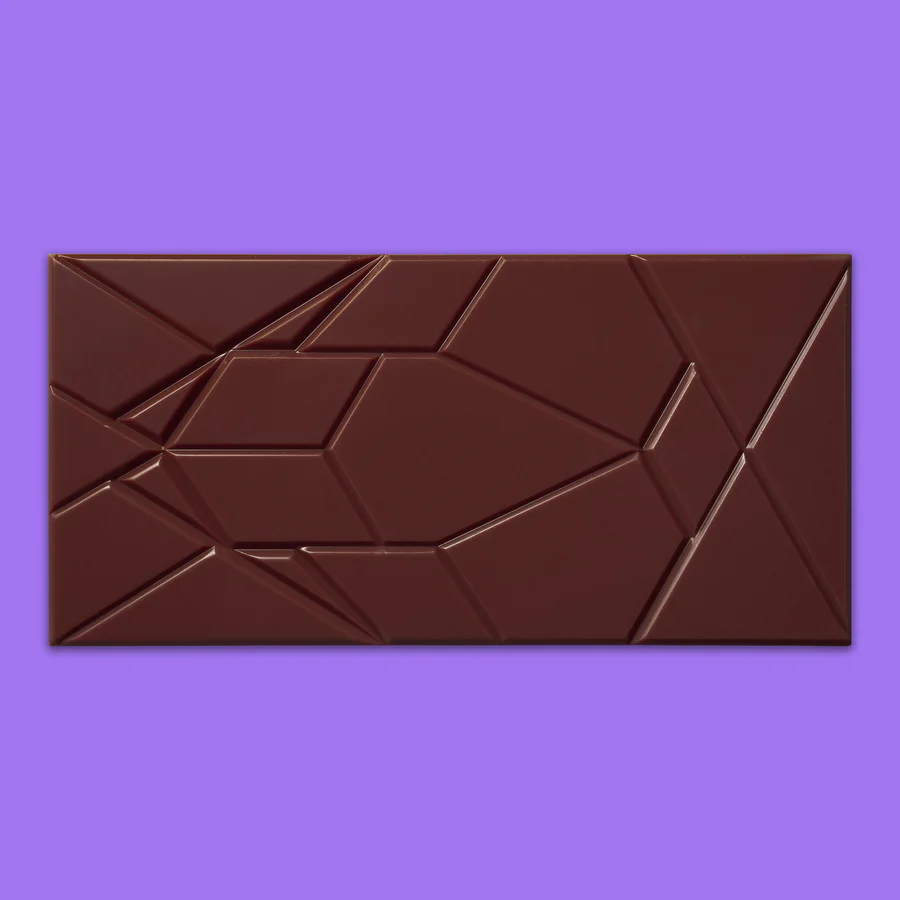 Omnom Chocolate Tanzania 65% Dark Milk Chocolate Bar Open