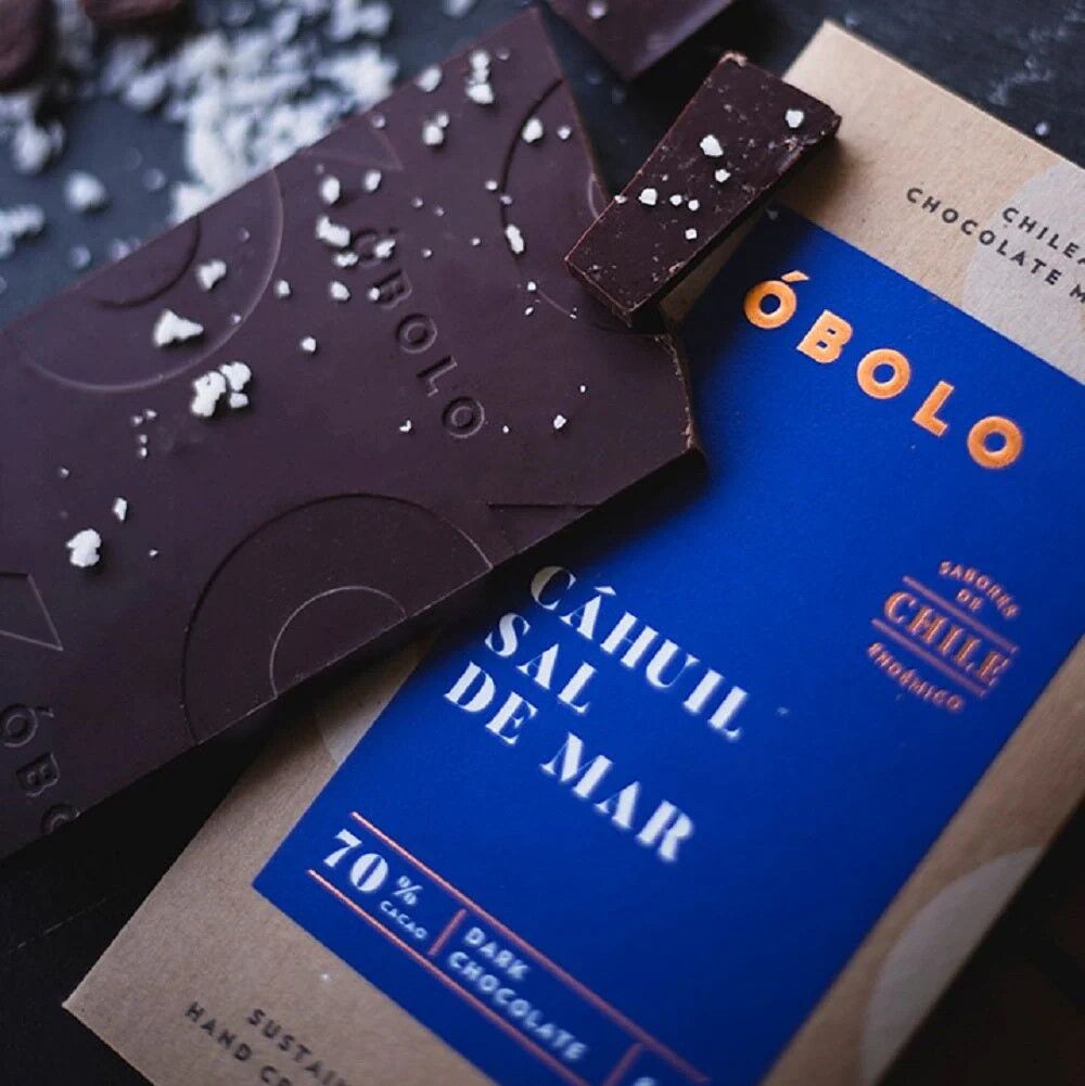 Obolo 70% Dark Chocolate Bar with Cahuil Sea Salt Lifestyle