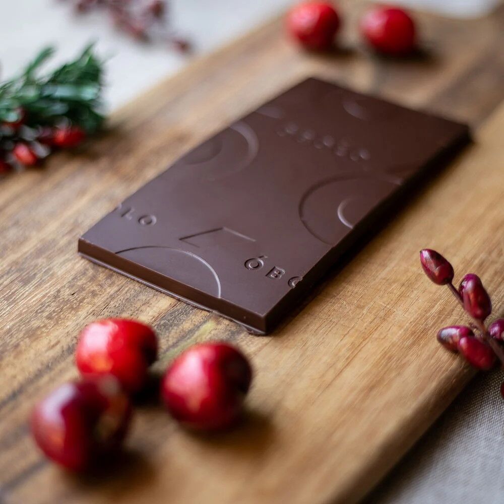 Obolo Pangoa Peru 70% Dark Chocolate Bar Open