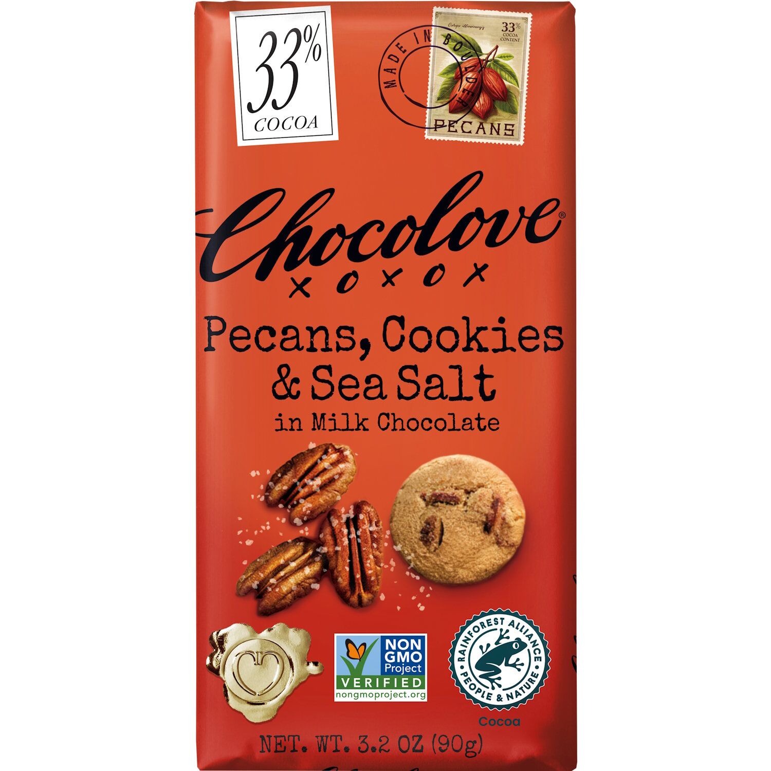 Chocolove 33% Milk Chocolate Bar with Pecans, Cookies & Sea Salt