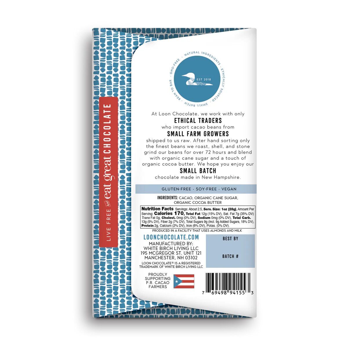 Loon Chocolate Puerto Rico Hacienda Jeanmarie 65% Dark Chocolate Bar lifestyle (1)