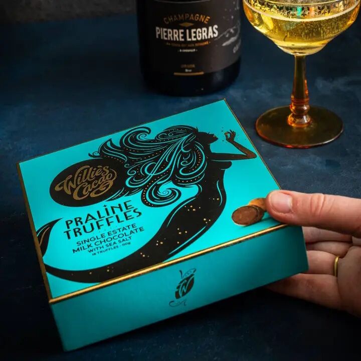 Willie's Cacao 16-Piece Milk Chocolate Praline Truffles with Sea Salt Lifestyle 2