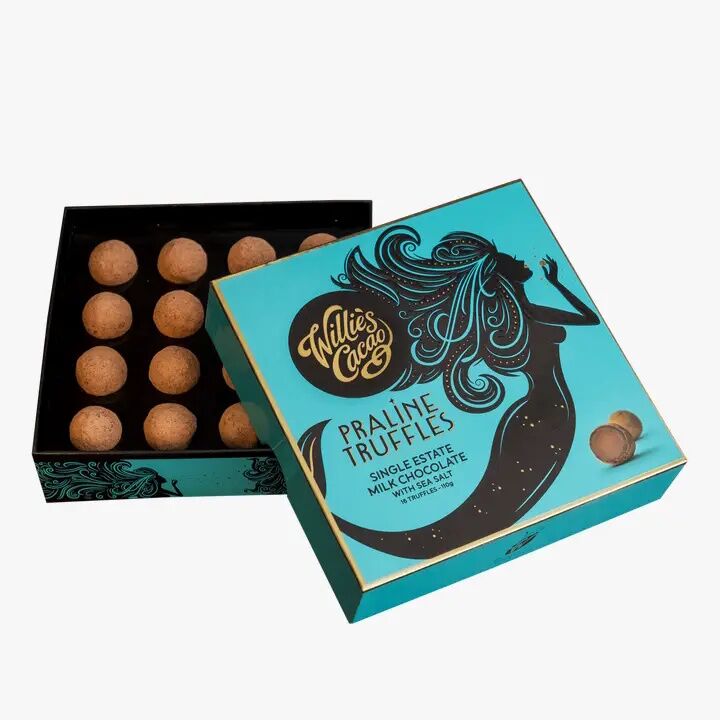 Willie's Cacao 16-Piece Milk Chocolate Praline Truffles with Sea Salt