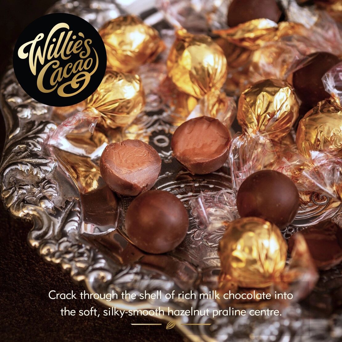 Willie’s Cacao Milk Chocolate Hazelnut Praline Pearls Lifestyle