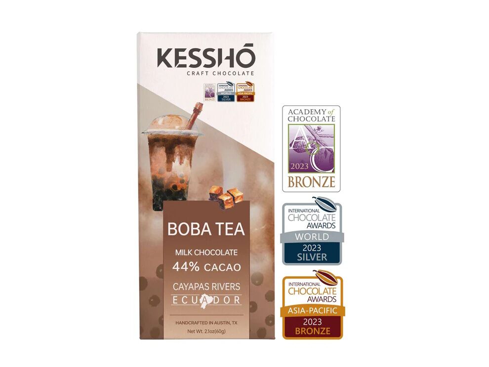 Kessho Boba Tea 44% Milk Chocolate Bar Lifestyle