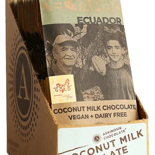 Askinosie San Jose Del Tambo Ecuador 52% Coconut Milk Chocolate Bar Case