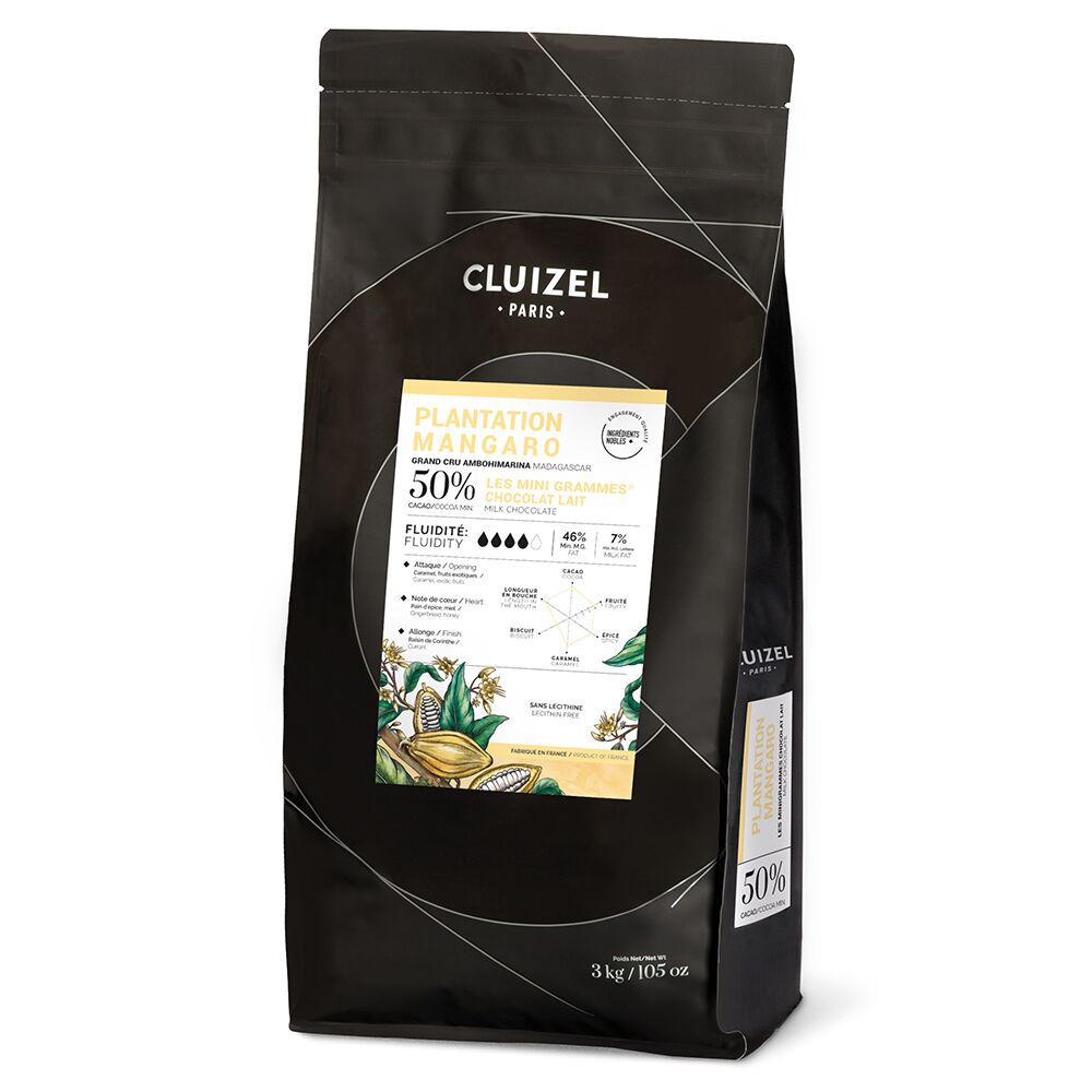 Cluizel Mangaro Madagascar 50% Dark-Milk Couverture Chocolate Mini Grammes