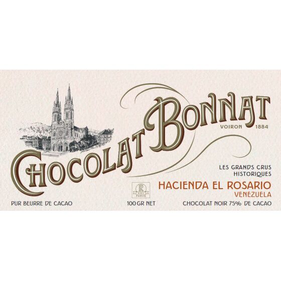 Chocolat Bonnat Hacienda El Rosario Venezuela 75% Dark Chocolate Bar Lifestyle