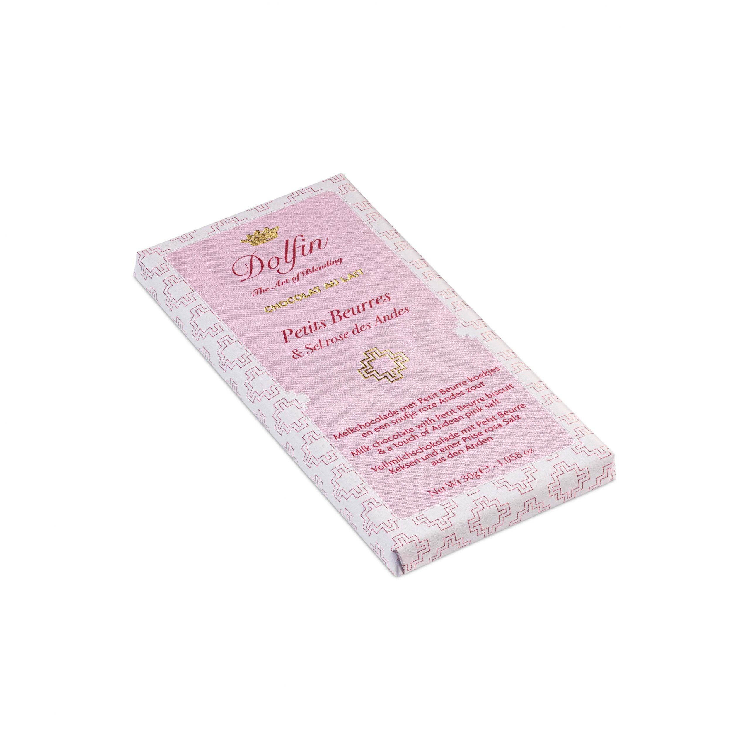 Dolfin 38% Milk Chocolate with Petits Beurres & Andean Pink Salt 2-min