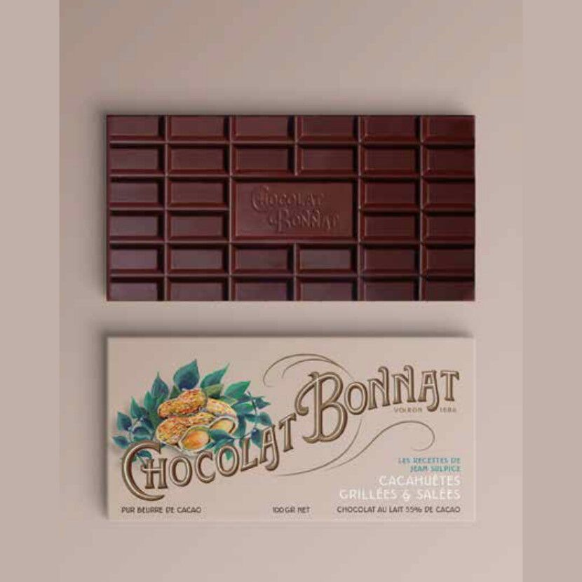 Chocolat Bonnat 55% Milk Chocolate Bar with Roasted & Salted Peanuts