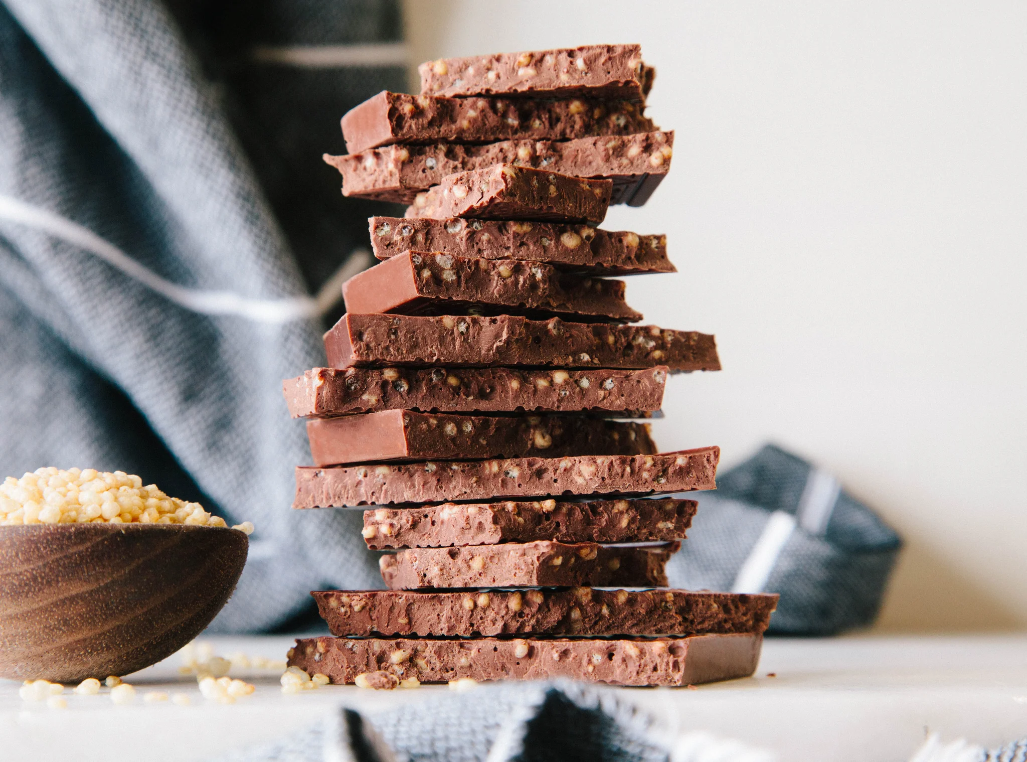 Dick Taylor 55% Milk Chocolate Bar with Quinoa Crunch Open