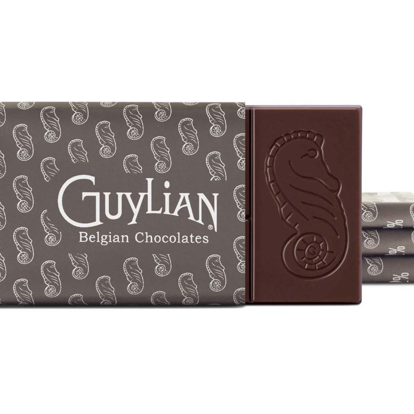 Guylian 72% Dark Chocolate Bar Open Single Piece