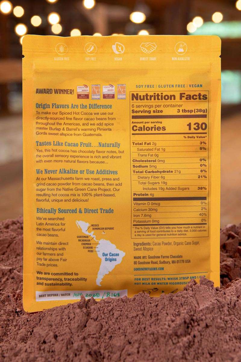 Goodnow Farms Spiced Hot Cocoa Mix Back