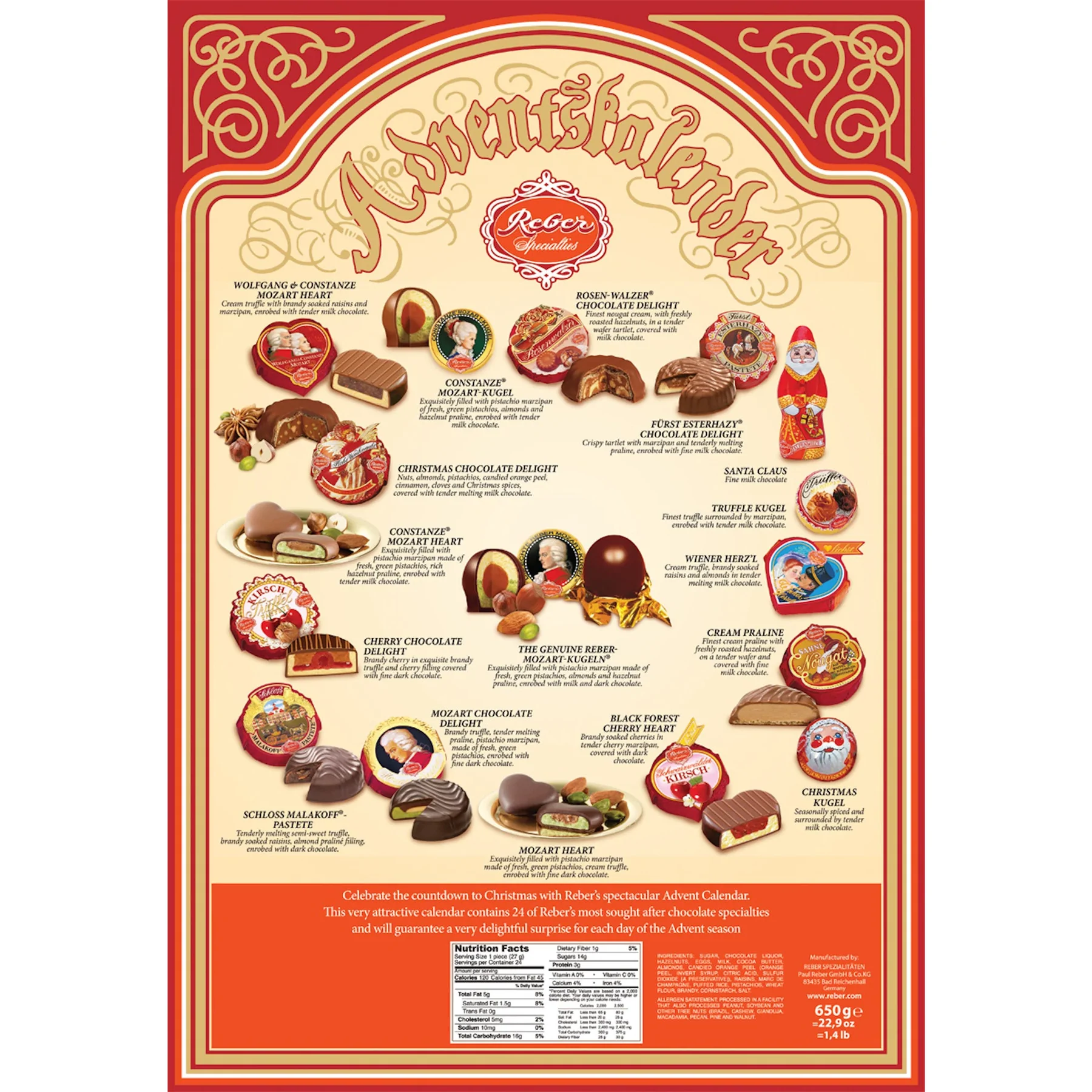 Reber Chocolate Advent Calendar Back