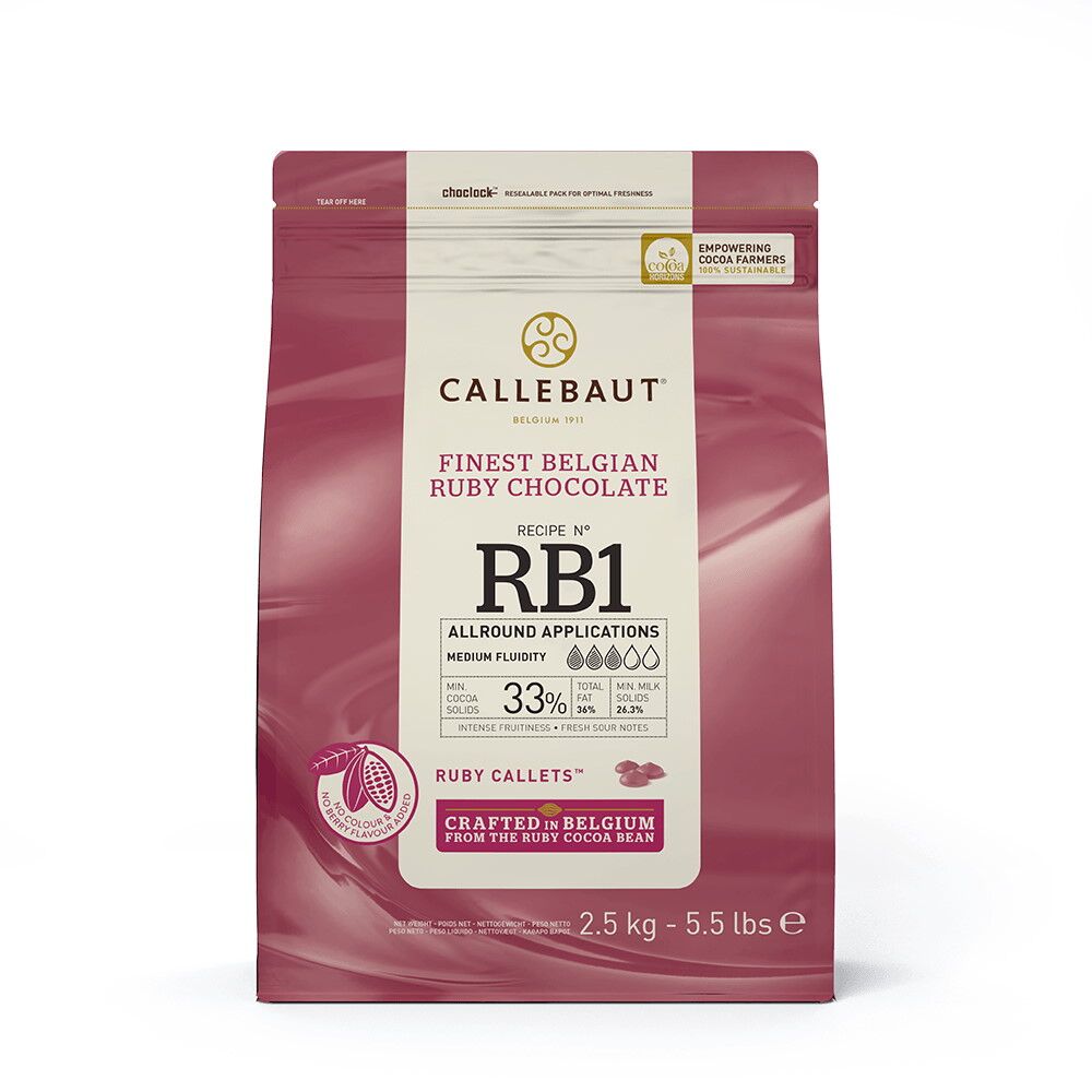 Callebaut RB1 33% Ruby Couverture Chocolate Callets