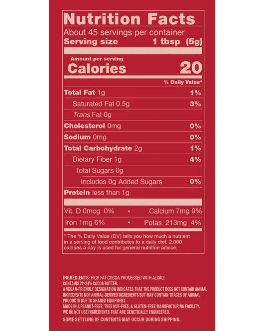 Guittard Cocoa Rouge 22-24% Dutched Cocoa Powder (8oz) Label