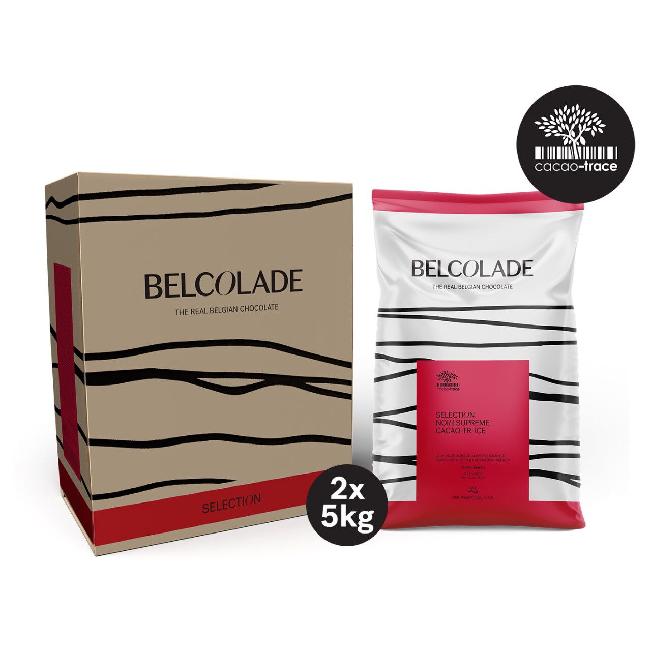 Belcolade Noir Supreme 70.5% Dark Couverture Chocolate Discs Case