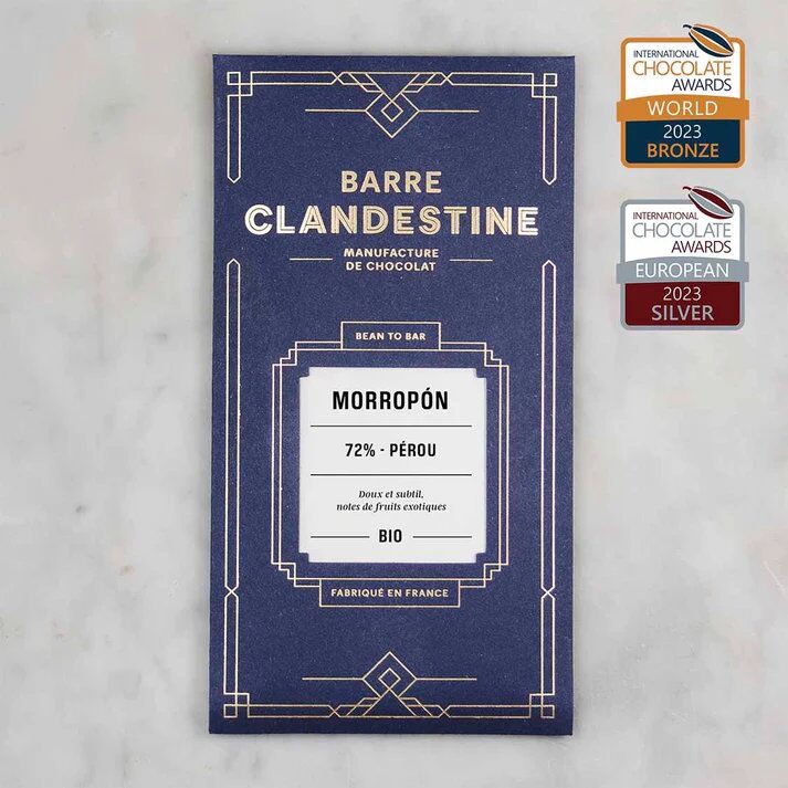 Barre Clandestine Morropón Peru 72% Dark Chocolate Bar Lifestyle