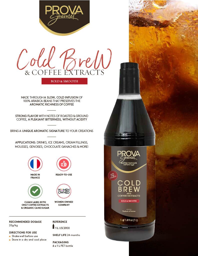 Prova Gourmet Pure Arabica Cold Brew & Coffee Extract 1 QT Sell Sheet